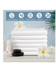 HOMEXCEL HOMEXCEL Microfiber Washcloths Towel Pack of 24, 12" x 12" Highly Absorbent and Soft Face Towels Wash Cloths for Bathroom, Gym, Hotel and Spa, Fast Drying Multi-Purpose Cleaning Cloth, White  - Image 4