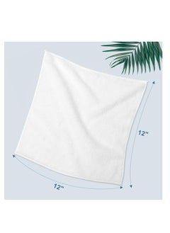 HOMEXCEL HOMEXCEL Microfiber Washcloths Towel Pack of 24, 12" x 12" Highly Absorbent and Soft Face Towels Wash Cloths for Bathroom, Gym, Hotel and Spa, Fast Drying Multi-Purpose Cleaning Cloth, White  - Image 2