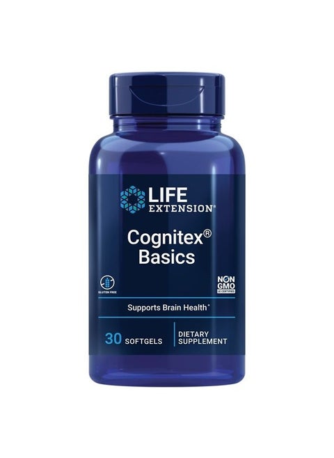 Cognitex Basics - Brain Health Supplement - For Memory, Focus, Attention, Cognitive Performance and Inflammatory Response - Non-GMO, Gluten-Free - 30 Softgels