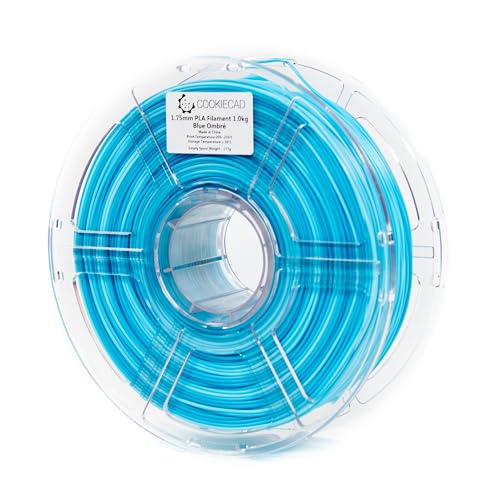 Cookiecad PLA Filament 175mm 1kg Rainbow Multicolor 3D Printer Filament Blue Ombre PLA