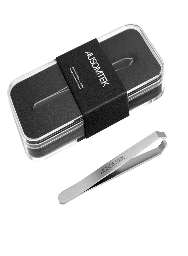 AUSOMTEK Beard Tweezers - Stainless Steel, Fine Hair Removal Tool, 5mm Tip, Clear Box 1Pack - Image 1