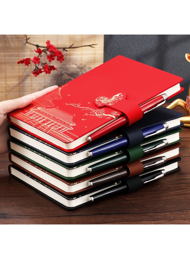 Longe Langjie, National Trend Notebook A5 Thickened Journal, Chinese Style Koi Notebook, High-quality Stationery, Aesthetic Notebook, Diary, Office Meeting Record Book, Customizable - Image 3