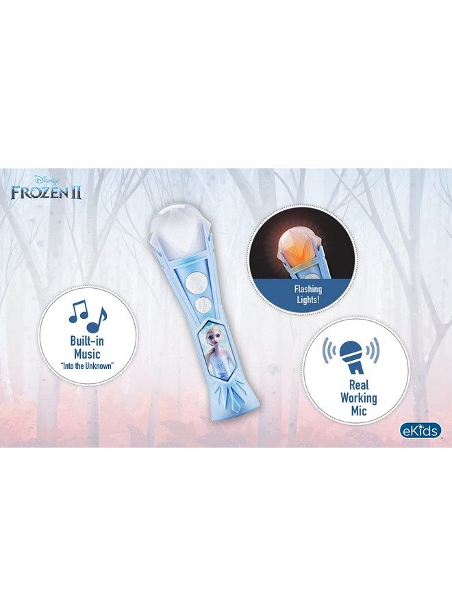 eKids Disney Frozen 2 Toy Microphone For Kids With Builtin Music And Flashing Lights Designed For Fans Of Frozen Merchandise And Frozen Gifts For Girls - Image 5