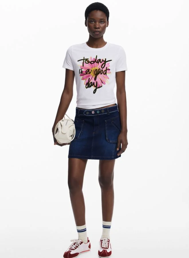 DESIGUAL Short-Sleeve Floral T-Shirt