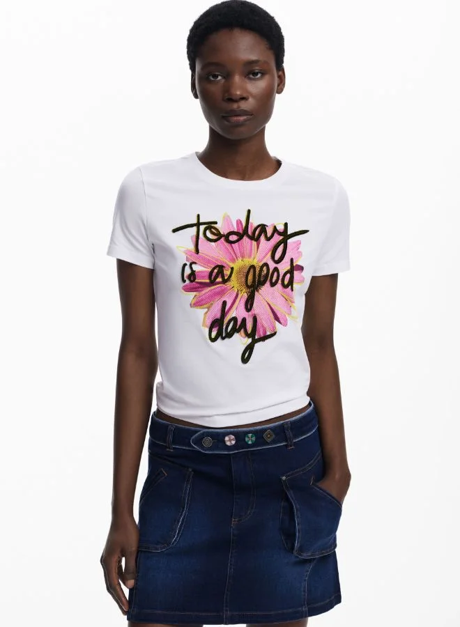 DESIGUAL Short-Sleeve Floral T-Shirt