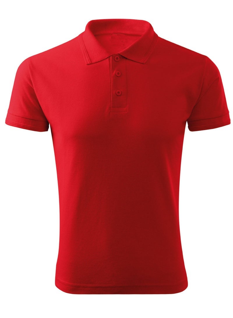 برينت شوب فور مي البالغين الأساسية جنس واحد بولو قصيرة الأكمام tshirt 220 gsm الأحمر - Image 1