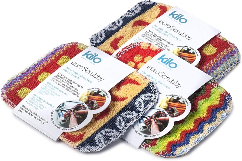 kilo Non-Scratch Scourer, Purpose, Environmentally Friendly Scrubby – Multi Colour Set of 3, One Size, 17x13cm - Image 1