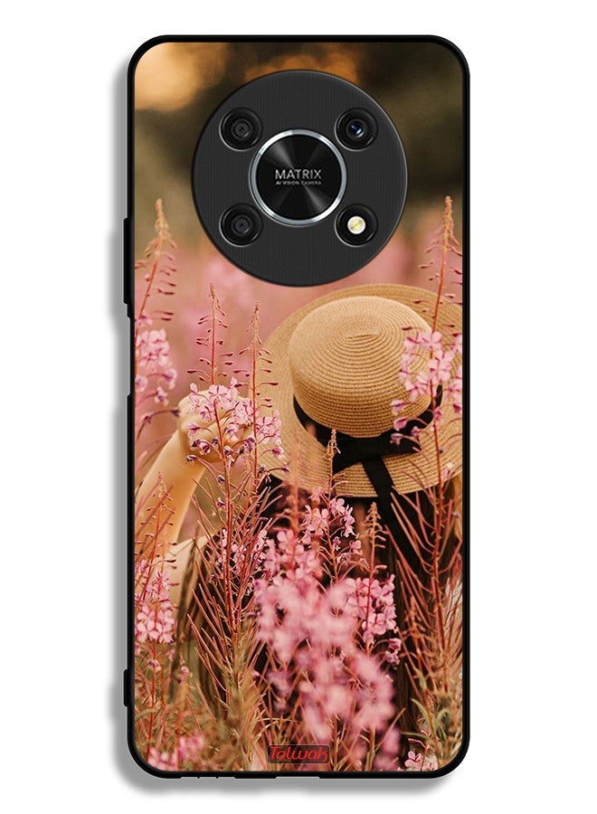 Tolwak Honor X9 5G Protective Case Cover Hat Girl In Flowers - Image 2
