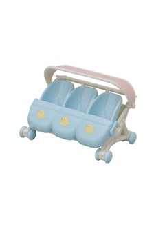 Calico Critters Triplet Stroller - 2-in-1 Stroller and Car Seat Accessory for Triplet Babies