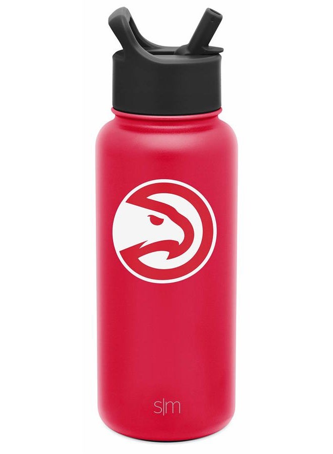 Simple Modern Officially Licensed NBA Atlanta Hawks Water Bottle with Straw Lid | Vacuum Insulated Stainless Steel 32oz Thermos | Summit Collection | Atlanta Hawks  - Image 1