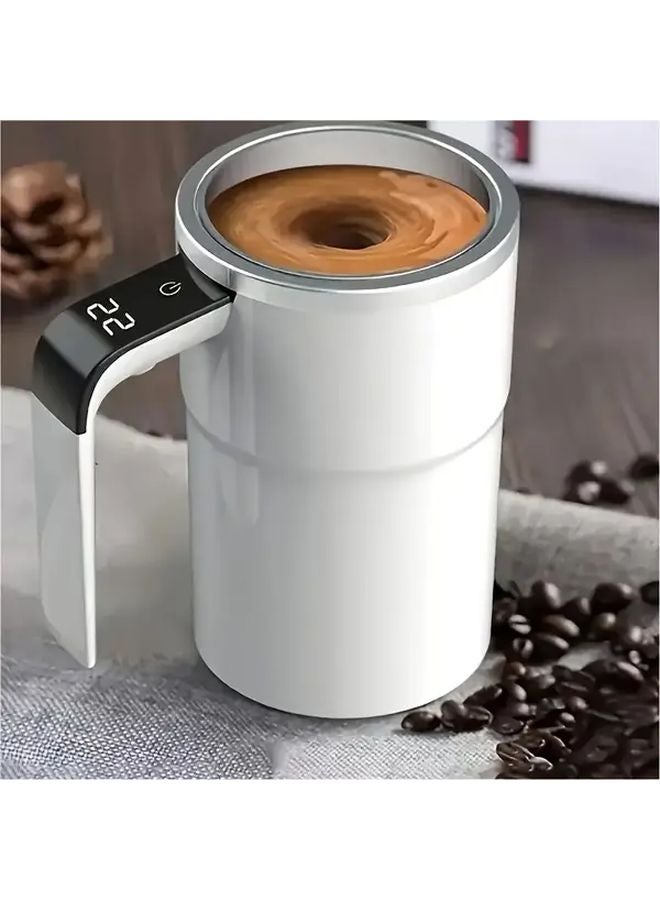 White Electric Coffee Mug with Temperature Display Adjustable Heating Cooling USB Rechargeable Large Capacity Travel Cup - Image 5
