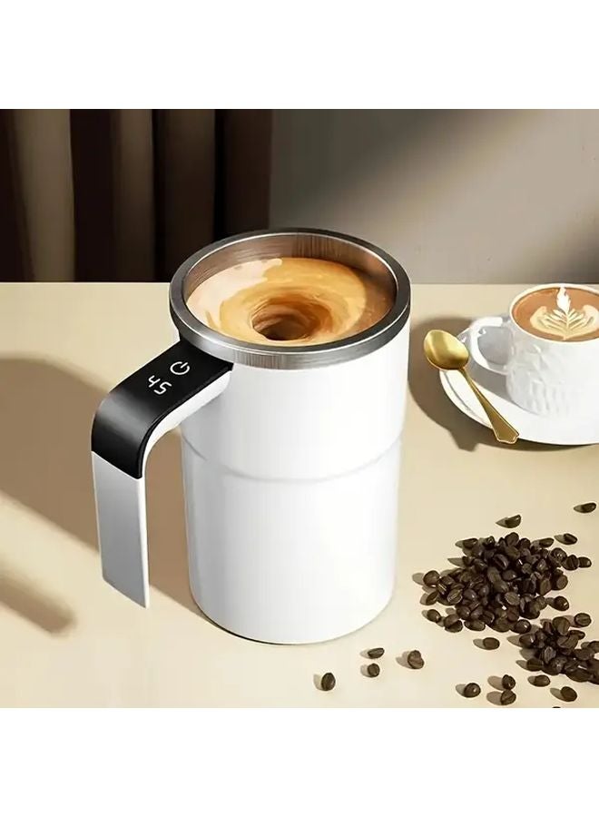 White Electric Coffee Mug with Temperature Display Adjustable Heating Cooling USB Rechargeable Large Capacity Travel Cup - Image 3