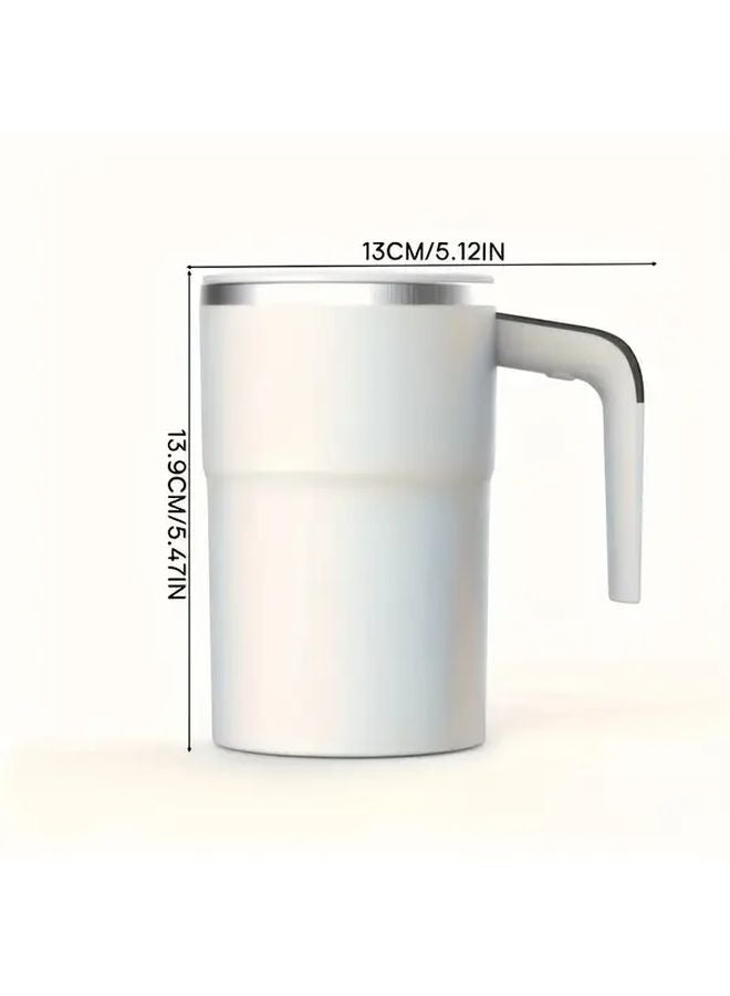 White Electric Coffee Mug with Temperature Display Adjustable Heating Cooling USB Rechargeable Large Capacity Travel Cup - Image 2