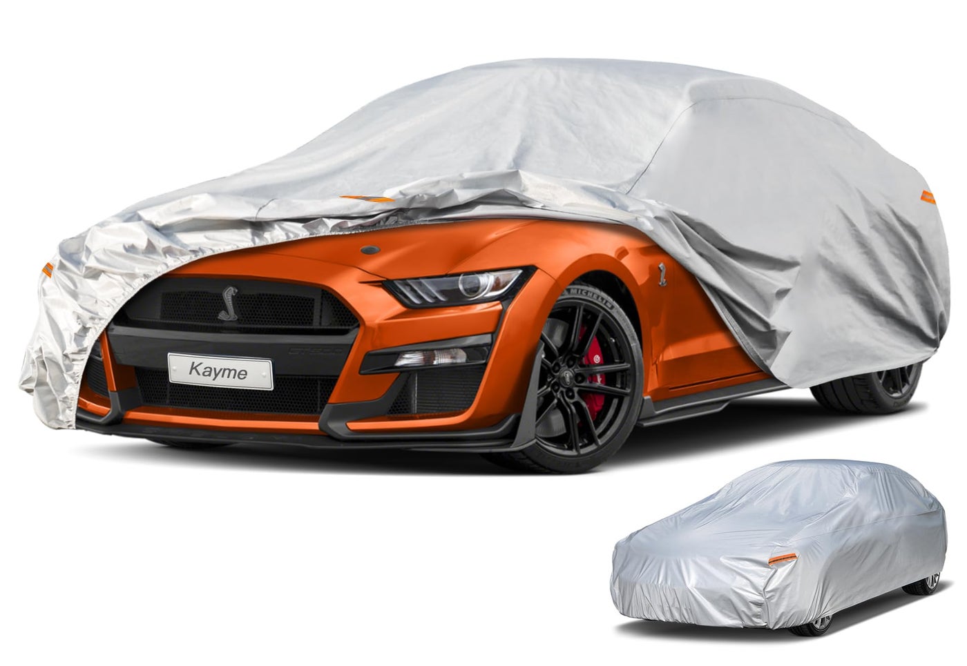 Kayme 6 Layers Car Cover Waterproof All Weather for Automobiles Outdoor Full Cover Sun UV Snow Protection Universal Fit for Ford Shelby Chevy CamaroCorvette Lexus RC LC Etc 186193 inch