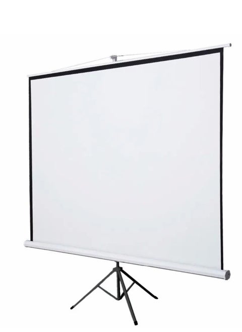 Portable 180x180cm Projector Screen - Tripod Stand for Indoor & Outdoor Use, 4K Compatible, Roll-up, Easy Setup, Ideal for Home Theater, Movie Nights, and Presentations