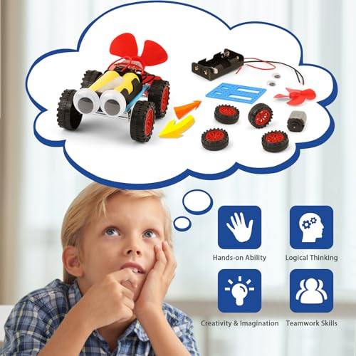 BeAndge 5 Set Individual STEM Kit for Kids 2nd Grade Boy Toys Bulk Gifts 8 9 Year Old Boys Gift Ideas Classroom Science Kits Craft Projects Class Activity Robot Wind Powered Car Building Activities - Image 5
