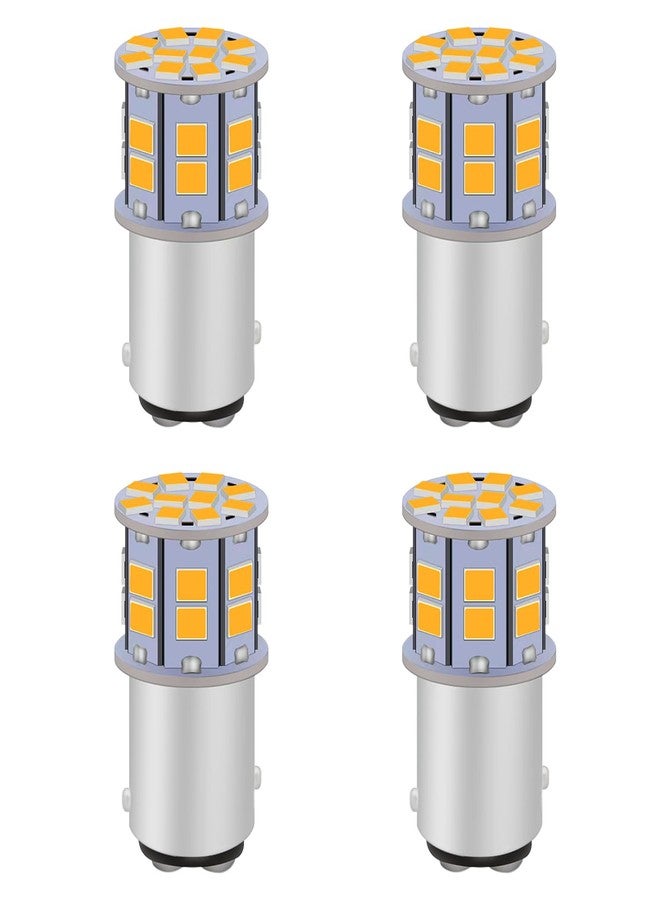 مصباح LEDYOTRY 1157 LED أصفر كهرماني، مصابيح LED فائقة السطوع 2357 BAY15D 7528 2057 لإشارات الانعطاف، ومصابيح التوقف، ومصابيح القيادة النهارية، ومصابيح الفرامل، ومصابيح الإضاءة الخلفية، عبوة من 4 قطع - Image 1