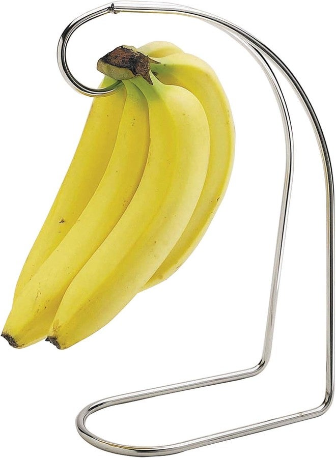 OGFC 51003 Banana Holder with Hook, Chrome Plated Metal, Silver Colour, 11cm x 9.5cm - Image 1