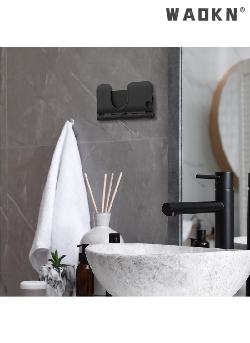 WAOKN Multi-Functional Wall-Mounted Hair Dryer Holder, Foldable Hair Tool Organizer for Bathroom & Bedroom, Space-Saving Design  - Image 5