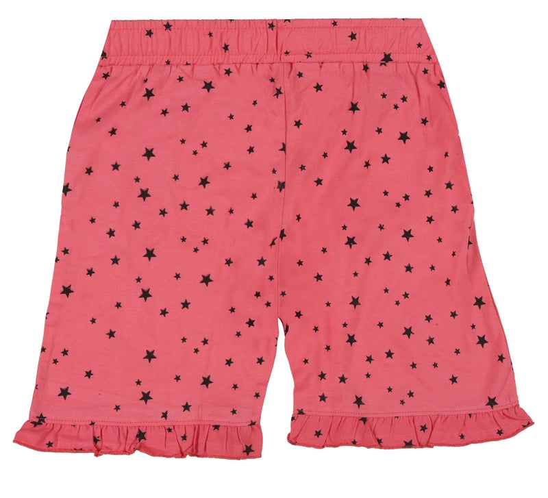 ICEDIVE Girls' Regular Fit Printed Cotton Shorts - Pack of 2 in Multicolour for Comfort and Style - Image 2