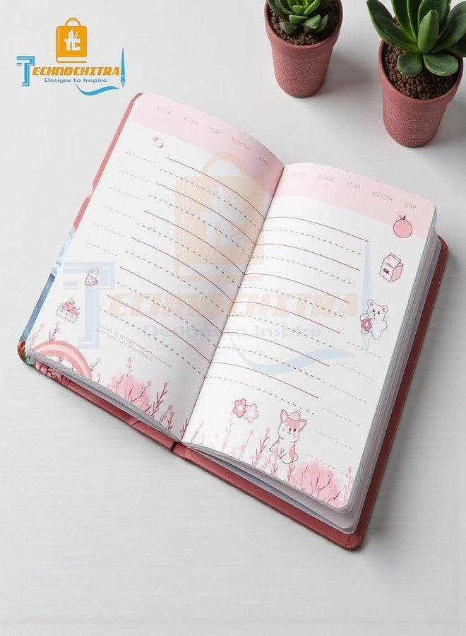 TECHNOCHITRA Cute Kitten Lock Diary for Girls | A5 Secret Diary Journal with Lock and Key & Reusable Box | Diary Gift Set for Teenagers (Blue) - Image 5