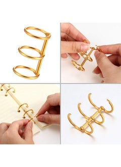 BOAO 10 Pieces 3 Ring Metal Loose Leaf Binders Book Rings With 20 Mm Inner Diameter For Diy Travel Diary Photo Album Binding Spines Combs (Gold)  - Image 4