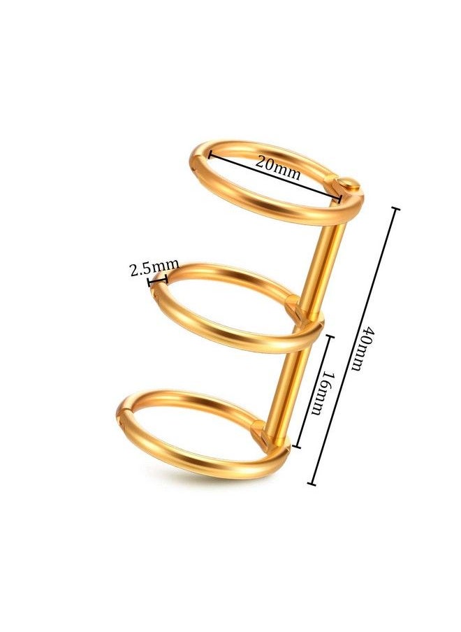 BOAO - 10 Pieces 3 Ring Metal Loose Leaf Binders Book Rings With 20 Mm Inner Diameter For Diy Travel Diary Photo Album Binding Spines Combs (Gold) - Image 1