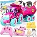Funwee RC Tractor Toy Set with Light Sound Kids Farm Car Animal Trailer Wheels Remote Truck Outdoor Vehicle Toys Birthday Gift Idea for 3 4 5 6 7 Years Old Toddler Boys and GirlsRose red - Image 2