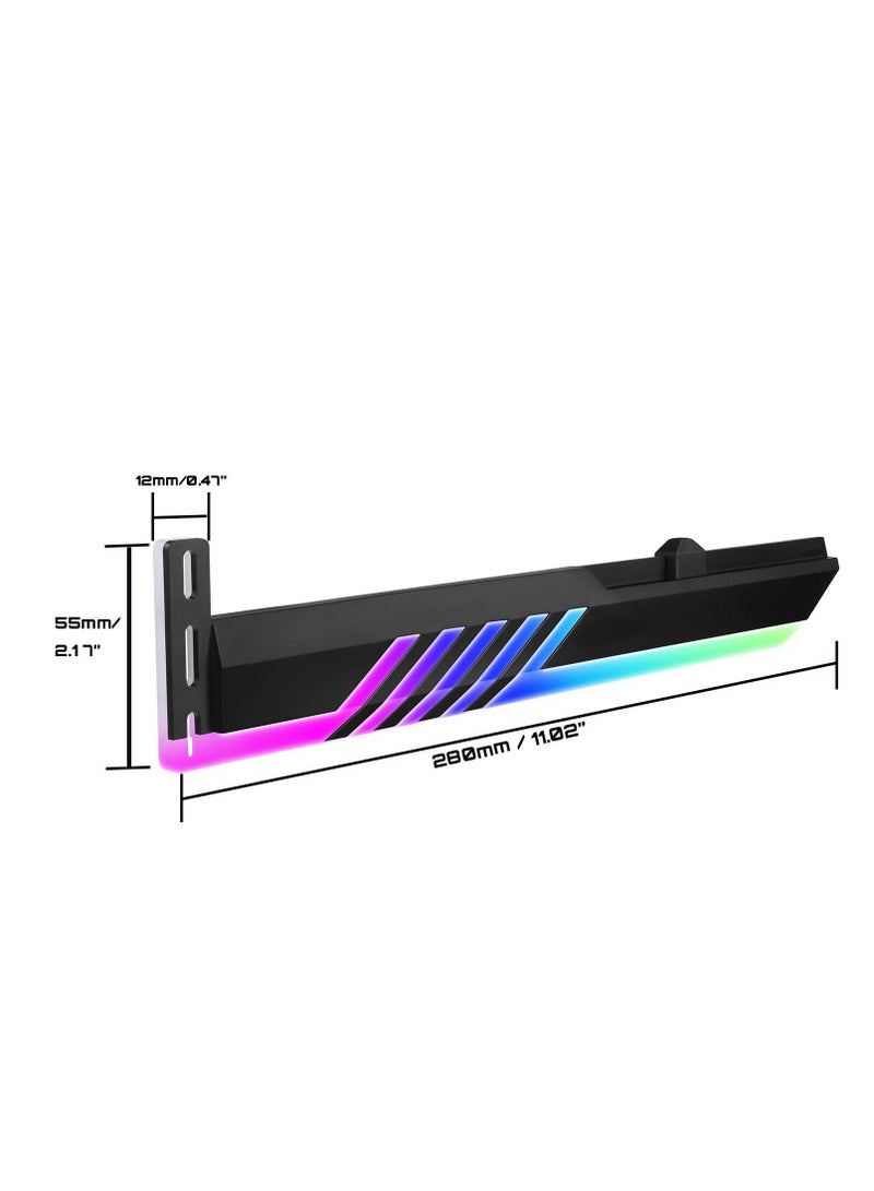 Y&D 5V 3-pin Addressable RGB Graphics Card GPU Brace Support Holder, Video Sag Holder/ Holster Bracket, Black  - Image 3