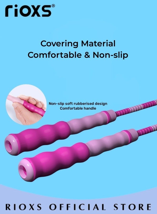 ريوكس 2 قطع لينة مطرز القفز حبل قابل للتعديل تشابك الحرة مجزأة اللياقة البدنية تخطي الحبل للرجال والنساء والأطفال الحفاظ على اللياقة البدنية تجريب التدريب - Image 3