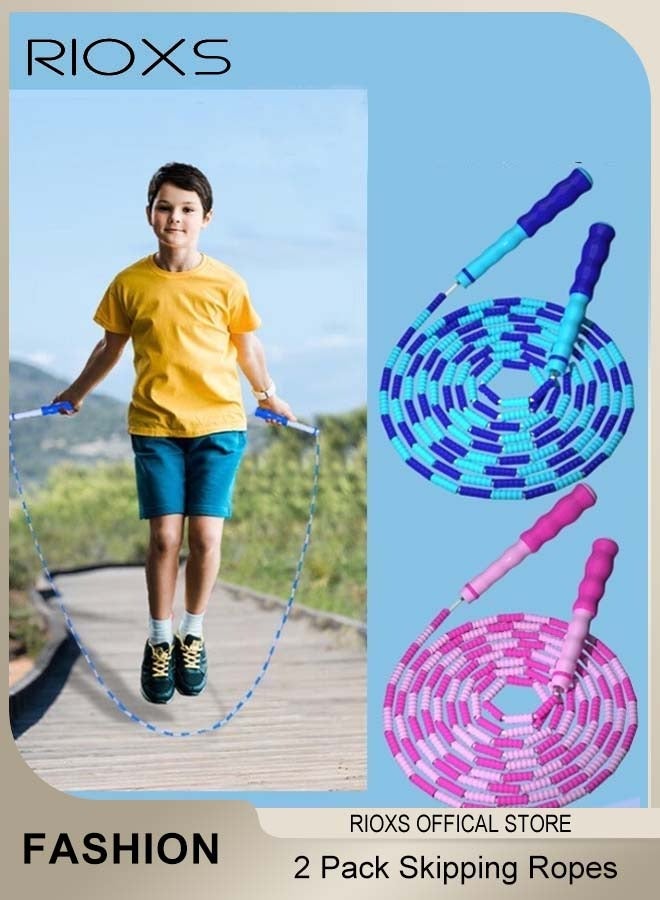 ريوكس 2 قطع لينة مطرز القفز حبل قابل للتعديل تشابك الحرة مجزأة اللياقة البدنية تخطي الحبل للرجال والنساء والأطفال الحفاظ على اللياقة البدنية تجريب التدريب - Image 1