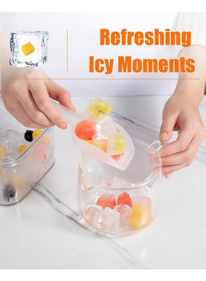 YelaJoy Ice Cube Tray with Lid&Bin, 2 trays and Ice Cube Mold with 56 Cubes, Stackable Ice Trays for Freezer with Easy-Release Silicone Bottom, for Drinks, Coffee, cocktail (White) - Image 4