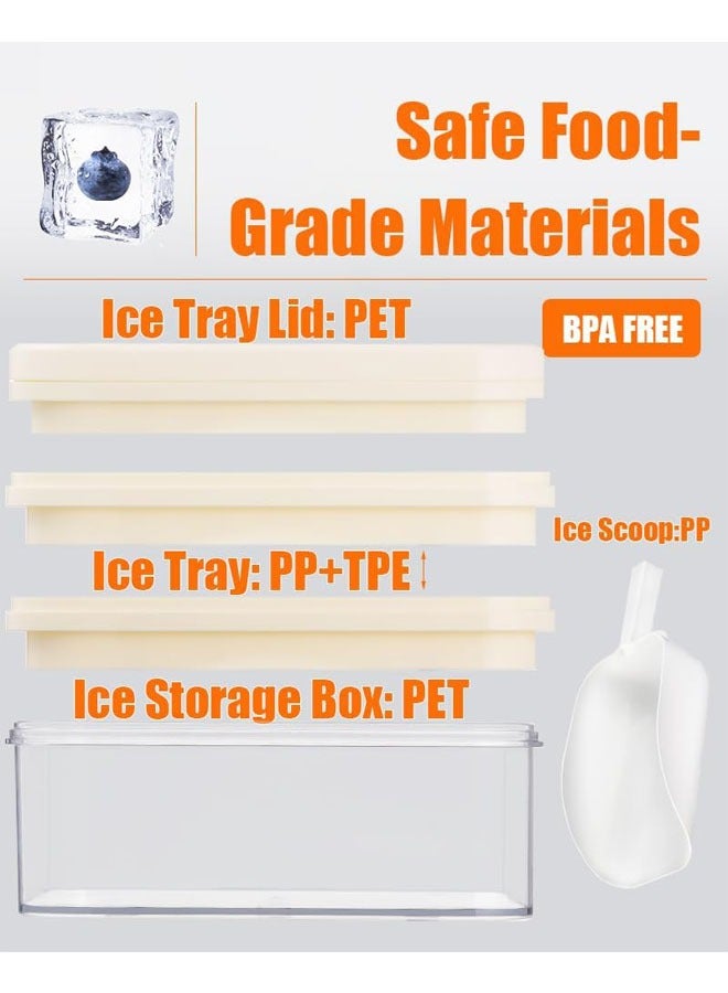 YelaJoy Ice Cube Tray with Lid&Bin, 2 trays and Ice Cube Mold with 56 Cubes, Stackable Ice Trays for Freezer with Easy-Release Silicone Bottom, for Drinks, Coffee, cocktail (White) - Image 5