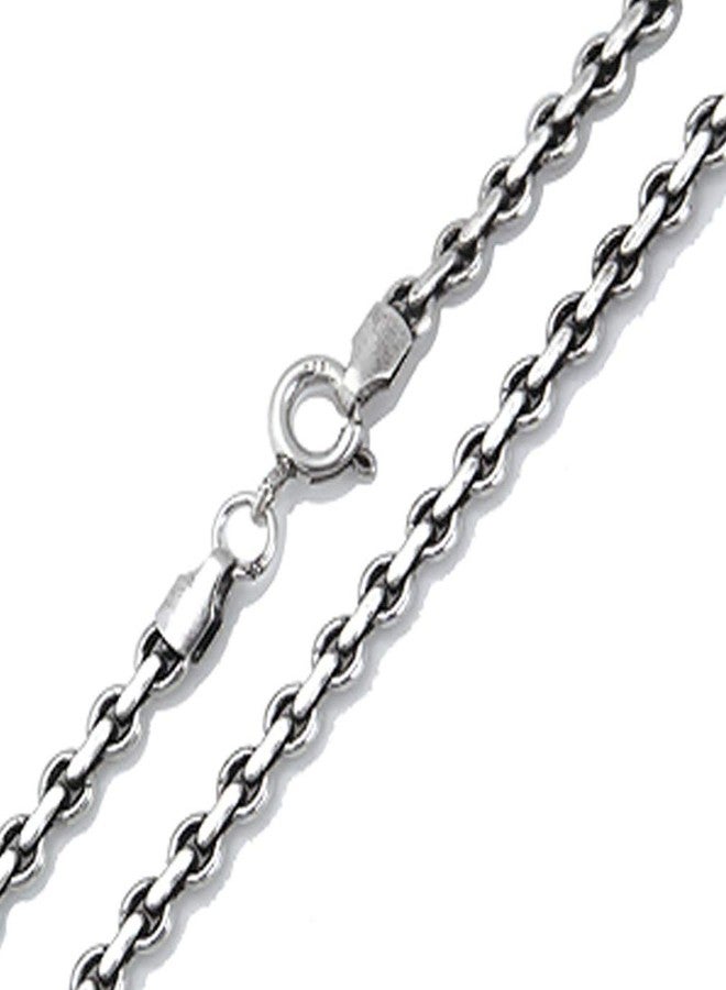 Silvershake Oxidized 3mm 925 Sterling Silver Cable Chain Necklace 20 Inch - Image 1