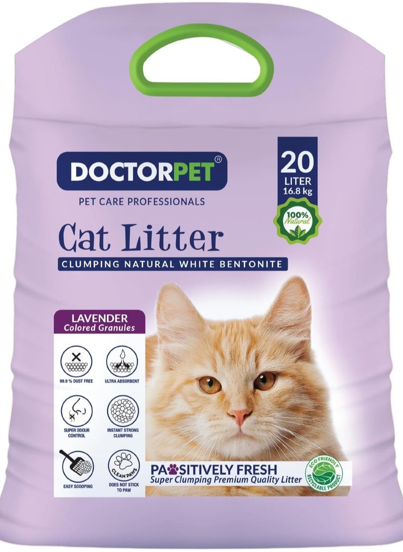 DoctorPet - Doctor Pet Clumping Natural White Bentonite Lavender Cat Litter - 10L - Image 1