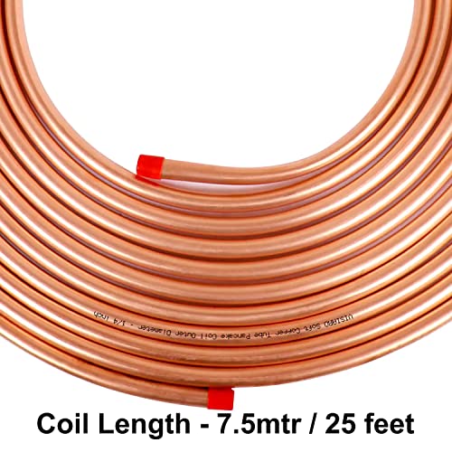 Visiaro Pure Soft Copper Tube, 7.5mtr, Outer Dia 1/4 inch, Wall Thickness 24 swg, 99.9% Purity, Industrial Metal, Seamless Pipe for Air Conditioning, Refrigeration, Plumbing Systems and DIY Projects - Image 4