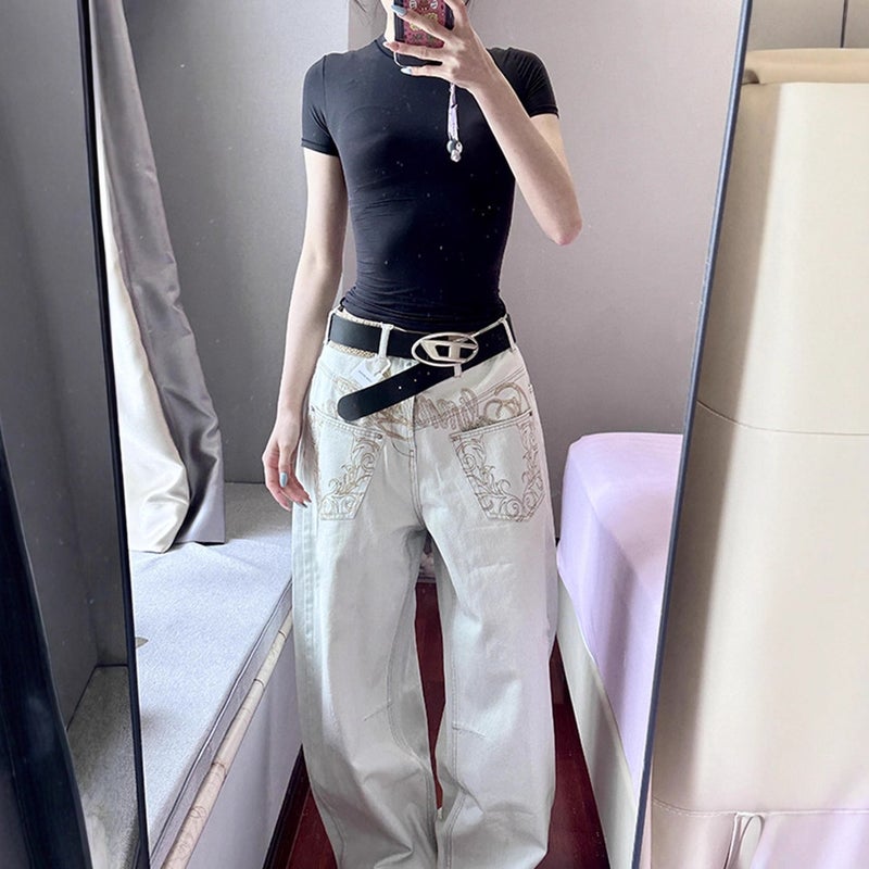 Unisex Classic Denim Jeans Loose Fit Daily Outdoor Wear - Image 4