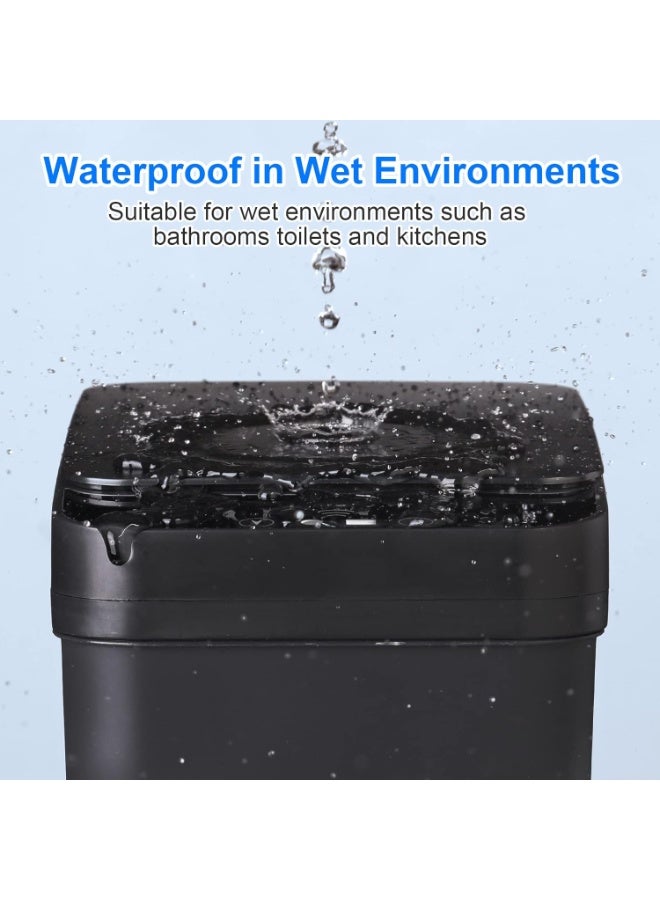 روك بو سلة المهملات الاستقرائية الذكية يمكن أن تكون سلة مهملات الحمام بدون لمس مع مستشعر حركة الغطاء صندوق قمامة مقاوم للماء 12 لتر سلة مهملات أوتوماتيكية صغيرة ضيقة لمرحاض مكتب غرفة النوم والمطبخ - Image 3
