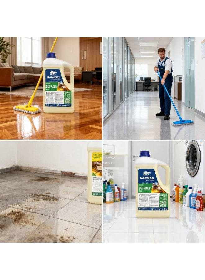 SANITEC DEO FLOOR Concentrated Hard-Surface Cleaner & Odor Eliminator | Powerful Degreaser | Molecular Odor Neutralizer | No-Rinse Formula | Low-Foam | Safe for Manual & Automatic Use | Origin Italy | Argan Scent | 5L - Image 5