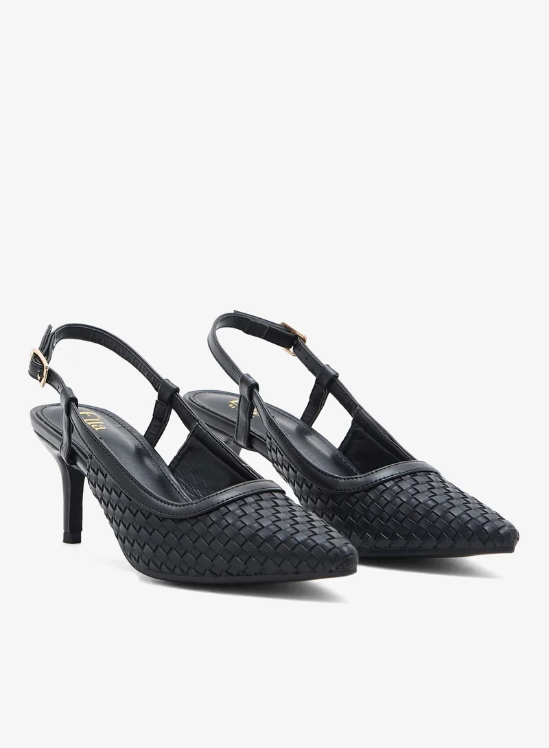 ELLA  Weaved Cutout Strap Pump for Women | Best Price UAE