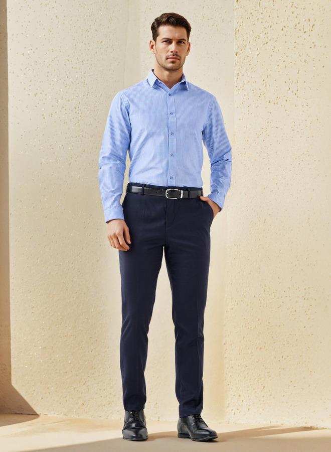 سبلاش فيڤ قميص مقلم بياقة وأكمام طويلة بقصة عادية - Image 2