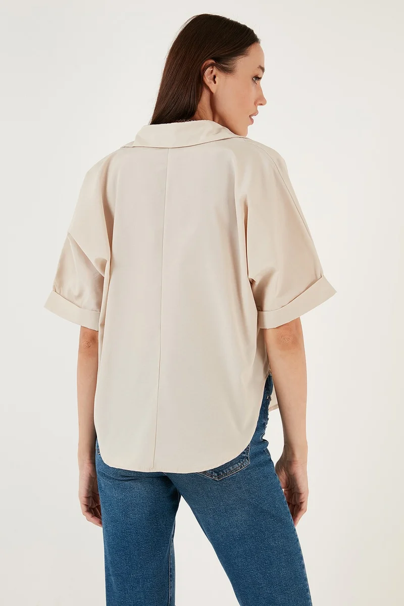 Lela Cotton Oversize Short Sleeve Shirt Women's Shirt 6234759