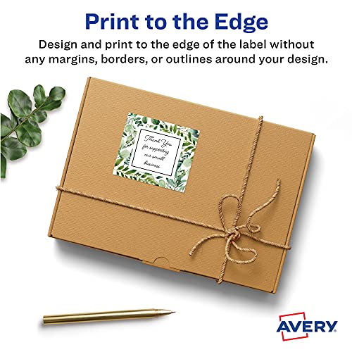 Avery Matte White Square Labels, Sure Feed Technology, 2" x 2", 600 Matte White Printable Labels - Image 3