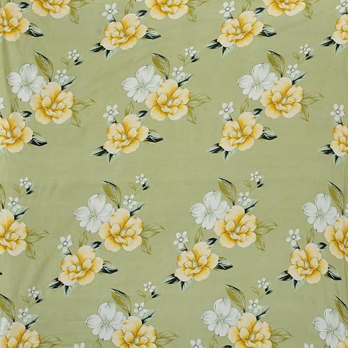 CB HOME Glace Cotton Fitted King Size Bedsheet for Double Bed with 2 Pillow Covers 72x78x8'' All Round Elastic (Print 8, Floral & Traditional King) - Image 3