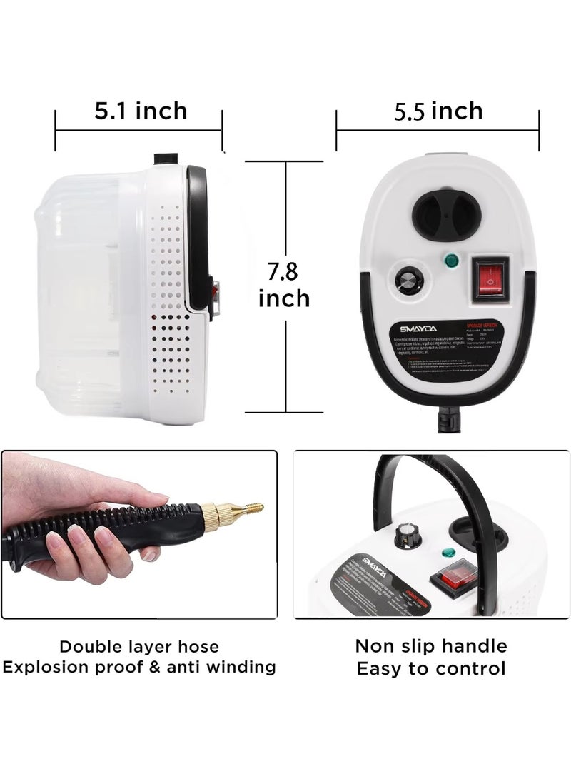 Steam Cleaner, 2500W Handheld High Pressure Steam Cleaner with 3 Brush Heads, Portable Steam Cleaner for Home, Furniture, Kitchen, Bathroom and Car Detailing - Image 2