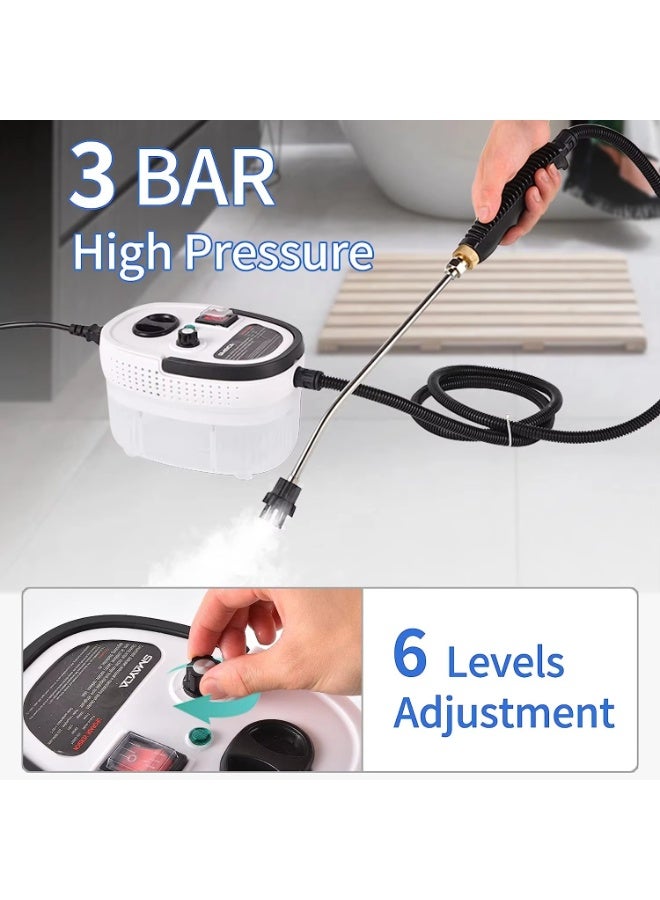 Steam Cleaner, 2500W Handheld High Pressure Steam Cleaner with 3 Brush Heads, Portable Steam Cleaner for Home, Furniture, Kitchen, Bathroom and Car Detailing - Image 4