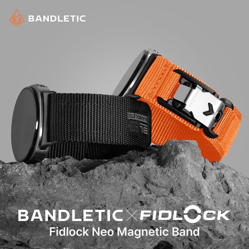 Bandletic حزام نايلون مرن متوافق مع ساعات سامسونج جالاكسي ووتش 8 بحجم 40 مم و44 مم / ووتش 8 كلاسيك بحجم 46 مم، حزام رياضي بدون فجوة لساعة جالاكسي ووتش 8 2025 للرجال مع مشبك مغناطيسي فيدلوك على شكل حرف V، أسود L - Image 3