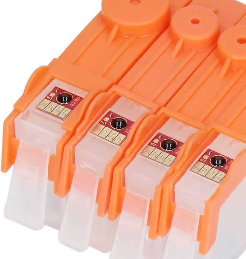 klarako Ink Cartridge, Anti Leakage Odorless Permanent Chip PP Ink Cartridge Replacement 4 Colors for Printing (670) - Image 1