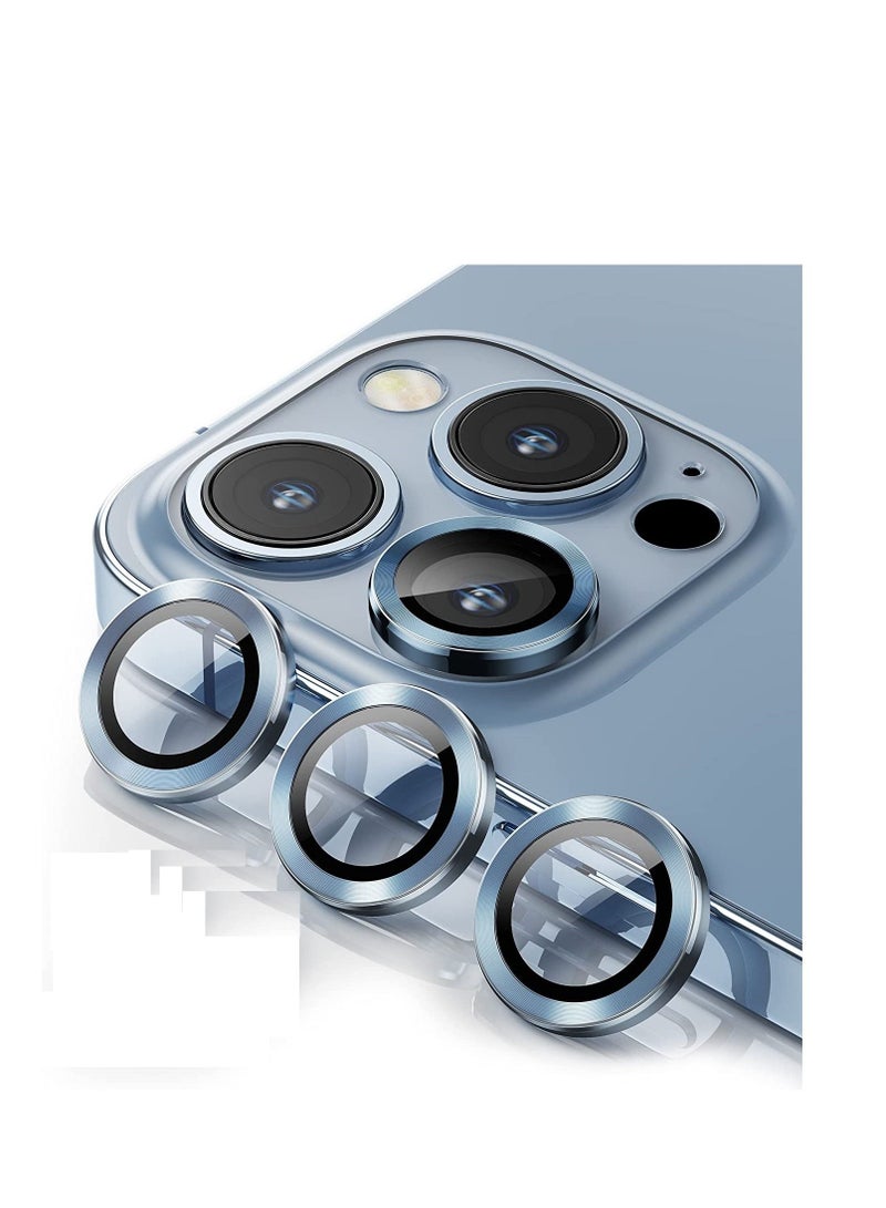 Camera Lens Protector Compatible with Iphone 14 Pro Max / Iphone 14 Pro  Scratch-Resistant Ultra-Thin Tempered Glass with Aluminum Edge, Sierra Blue 
