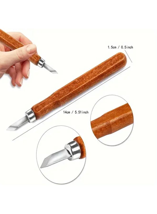 12 Piece SK2 Carbon Steel Wood Carving Knife Set Hand Tool for Beginners Experts - Image 2